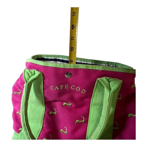 Cape Cod green and pink durable tote bag from Cuffy's Hot Pink Green Souvenir - Picture 8 of 9